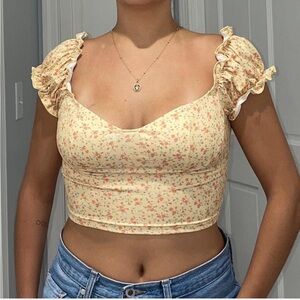 Floral Ruffle Sleeve Blouse